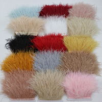 Plumes d'autruche bleu paon de haute qualité 10-15 cm pour accessoires de couture de Costumes de Boutique avec garniture en dentelle