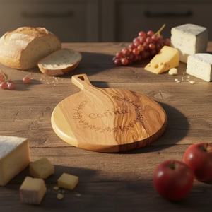 Tagliere Personalizzato in Legno di Acacia Ecologico Spessore 1,5 cm per Pizza e Salumi - Lavabile in Lavastoviglie Marca Belief - Product Image 6