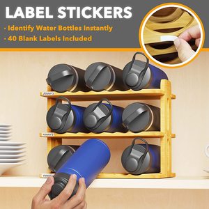 New cross-border bamboo water bottle rack, <b>kitchen</b> water cup storage rack, wine storage rack, three-tier assembly storage rack - Product Image 3