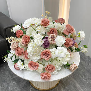 ดอกไม้ประดิษฐ์ทรงกลมสีขาวและสีส้มไหม้ ขนาด 50-80 ซม. สำหรับตกแต่งงานแต่งงาน รุ่นใหม่ล่าสุด - Product Image 1