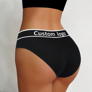 Slip Donna Sexy Sportivi a Vita Media con Logo Personalizzato, Elastici a Costine, Taglie Grandi - Product Image 3