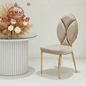 Chaise d'hôtel FUMAI en velours avec cadre doré, design moderne, dossier solide, pieds coniques, mobilier commercial d'intérieur - Product Image 1
