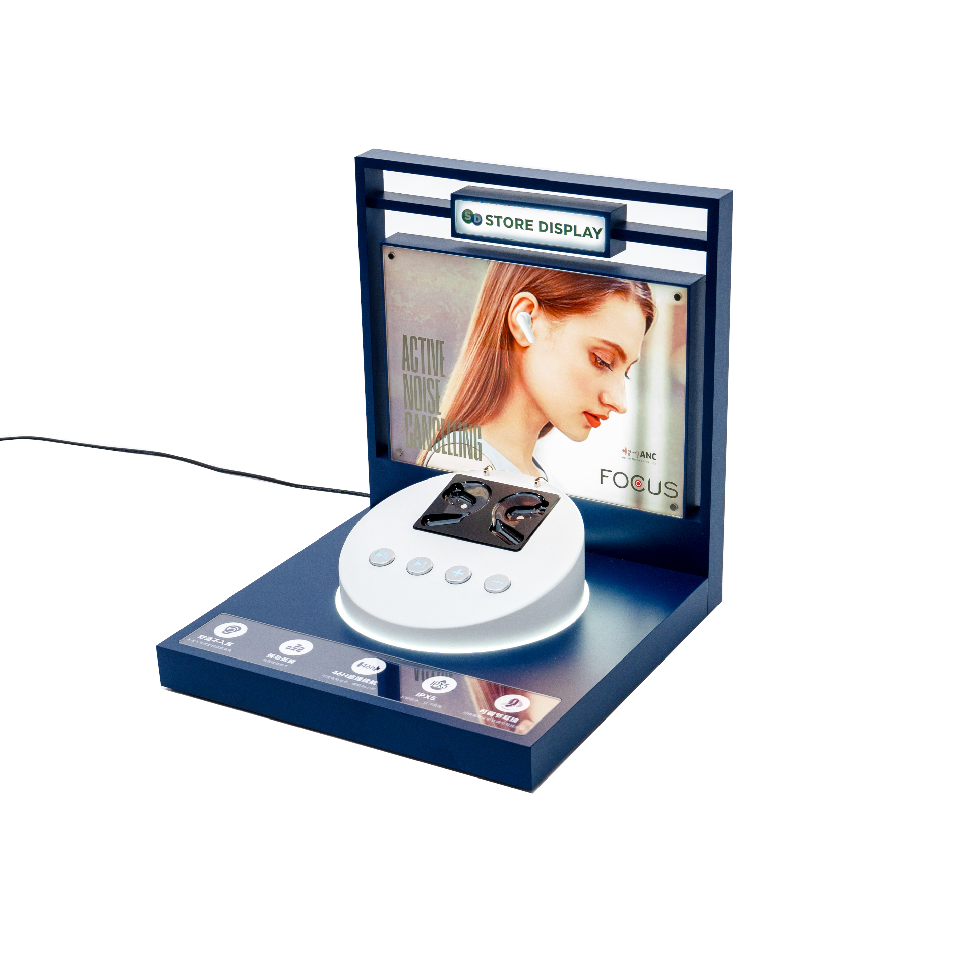 Customized Acrylic LCD Screen Countertop Display Stands for BT Headsets Accessories Etc Applicable to Supermarkets Phone Shops — view 2