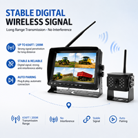 Système de Moniteur Numérique Sans Fil 7 Pouces avec Enregistrement DVR à Écran Partagé 4 Canaux et Caméra de Recul Sans Fil 2,4 GHz