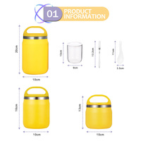 Familien-Essensbehälter-Set 400ml 600ml 800ml Isolierter Speisebehälter Doppelwandige Suppenschüssel mit Griff Multifunktional BPA-frei Lunchbox