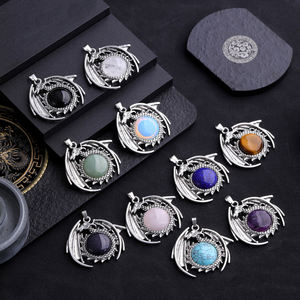 Colgante de Cristal Natural de Jade con Diseño de Libélula del <span class=keywords><strong>Zodiaco</strong></span> Chino en Latón Negro, Moderno para Bodas y Fiestas - Product Image 3