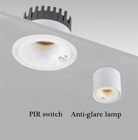 Lampu Plafon LED Sensor Gerak PIR 18W IP44 AC85-265V Anti Silau Tersembunyi untuk Lorong & Tangga Dalam Ruangan