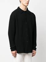 VSCOO 2023 Nouveau design Chemise tricotée à col rabattu de couleur unie avec boutons et côtes Cardigan personnalisé Pull pour hommes
