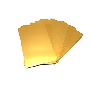 Оптовая продажа 0,22 мм Золотая лазерная гравировка металлические визитные карточки пустые лазерная резка анодированные алюминиевые подарочные карточки размером с кредитную карту