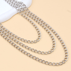 โซ่คาดเอวรูปหัวใจโลหะผสมสังกะสีหลายห่วงแฟชั่นฮาโลวีนฮิปฮอปพังค์บอดี้เชนสีขาว K222 K631 - Product Image 3