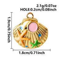 Pendentifs Breloques Manna Summer Beach en Acier Inoxydable Émail 3D, Charme Océan Mignon pour la Création de Souvenirs et Cadeaux