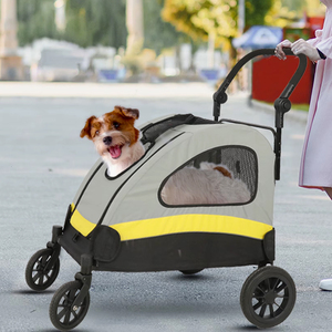 Poussette moderne compacte en métal et plastique pour chiens et chats avec un design léger pour les aventures de voyage en plein air - Product Image 6