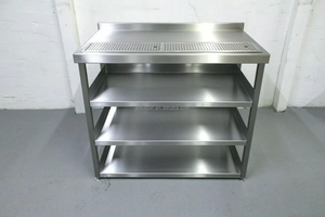 โต๊ะเสิร์ฟเครื่องดื่มสแตนเลส 4 ชั้น สำหรับร้านกาแฟ ร้านชานม และร้านอาหาร - Product Image 2