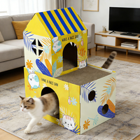 Maison pour chat en papier ondulé écologique en vrac, maison de jeu recyclable pour salon de toilettage pour animaux de compagnie