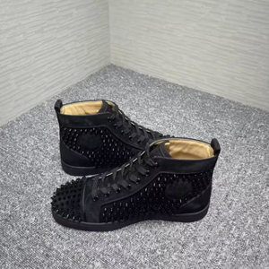 <span class=keywords><strong>Sneakers</strong></span> da <span class=keywords><strong>uomo</strong></span> e da donna con fondo rosso di design alto e stile retrò con punte scarpe Unisex di marca famosa in colore rosso nero - Product Image 2