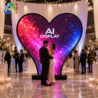Écran LED en forme de cœur AI DISPLAY P1.5/P1.8/P2, résolution 8K, étanche IP65, pour mariages et événements, garantie 2 ans