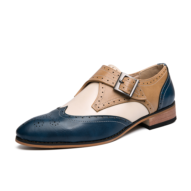 Handcrafted Elegant Genuine Leather Wingtip Monk Strap Italian Shoes Men Brogues with Buckle Dress Shoes Oxfords Handcrafted Elegant Genuine Leather Wingtip Monk Strap Italian Shoes Men Brogues with Buckle Dress Shoes Oxfords