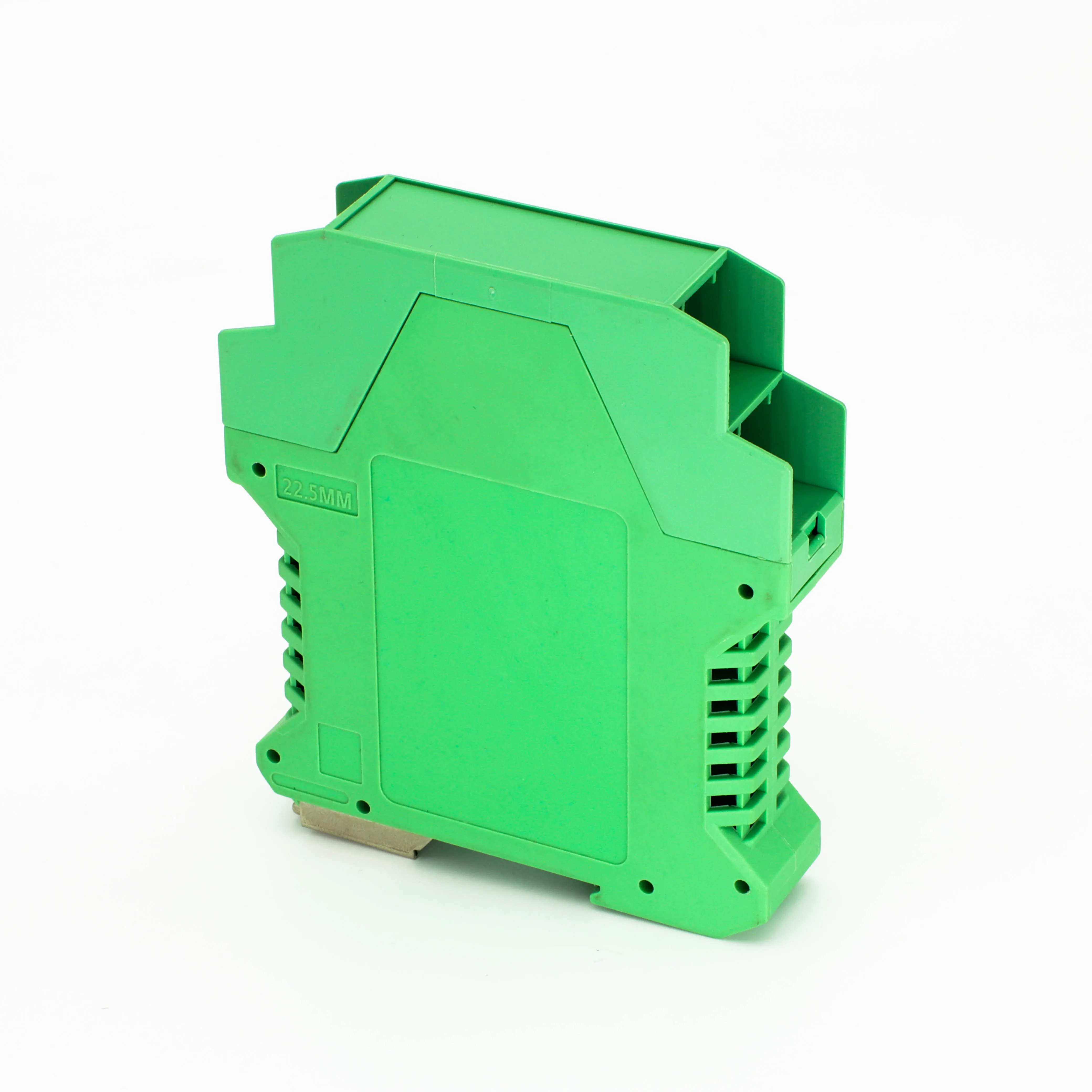 22.5mm Width Din Rail Mountable Modular Pcb Enclosure Control Boxes Simple Box Green