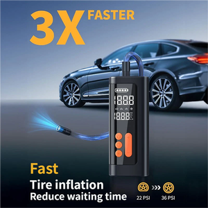 डिजिटल दबाव गेज, एलईडी लाइट, पोर्टेबल वायरलेस ऑटो पंप के साथ कार टायर के लिए नई 32l/मिनट टायर इंफ्लेटर पोर्टेबल - Product Image 2