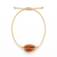 Ensemble de bracelets en cordon avec breloques coquillages tendance personnalisables, 4 pièces, perles dorées, réglables, cadeau pour femmes