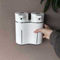 Distributeur de savon automatique sans contact 2-en-1 à double pompe grande capacité 800 ml, double sortie mousse et gel, batterie 2400 mAh pour usage domestique