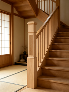 Poteau d'escalier en bois massif EFS modèle 2107, 43 pouces, durable, écologique, réglable, accessoire d'escalier moderne - Product Image 3