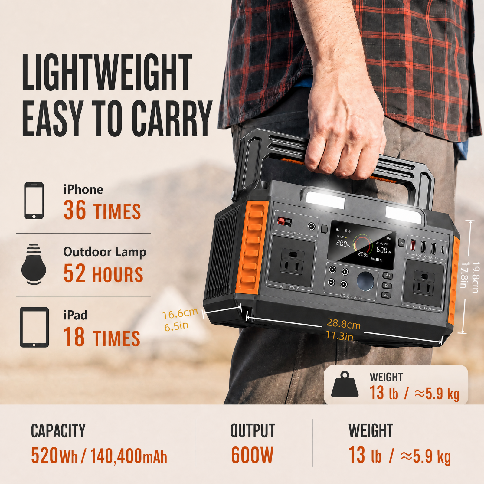 Factory Direct - Solar Panel Pure Sine Wave Wireless Charging Led Display BMS Type-C Emergency Portable Power Station · image 2