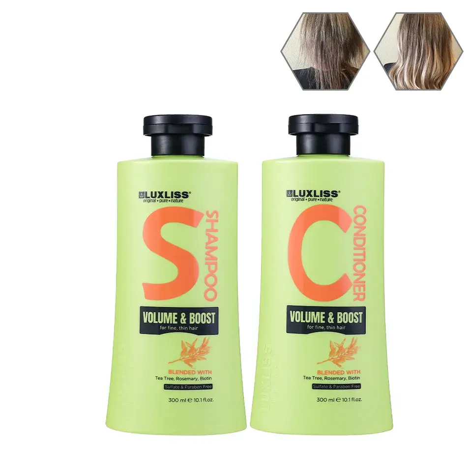 Luxliss Volume & Boost Shampoo e balsamo a base di erbe naturali organico Tea Tree umidità Shampoo per capelli sottili sottili