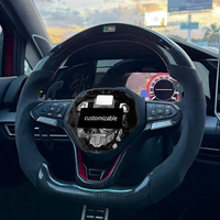 Volant en fibre de carbone pour Volkswagen Passat B8 CC Magotan avec affichage LED, poignées en Alcantara, boutons multifonctions, amélioration