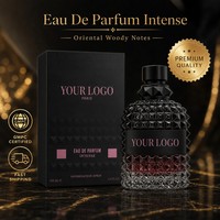 Parfum EDP de luxe pour homme 100 ml, étiquette privée, logo personnalisé noir clouté, parfum oriental boisé intense, longue tenue, OEM ODM