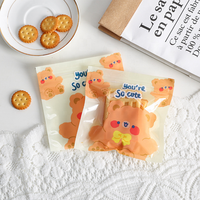 Sachet de conservation alimentaire scellé petit format motif dessin animé, pour bonbons gélifiés, fruits secs, noix de cajou, bonbons, biscuits, petit sac en plastique avec fermeture éclair