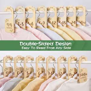 ชุดไม้แขวนเสื้อเด็กแบบสองด้าน 8 ชิ้น สวยงาม สำหรับตกแต่งห้องเด็กสไตล์โบโฮ - Product Image 2