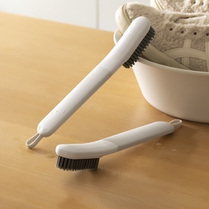 Brosse de nettoyage de chaussures en silicone pratique, gadget d'entretien des chaussures à domicile avec des fonctions de nettoyage spéciales, douce pour les chaussures, en poils de porc - Product Image 1