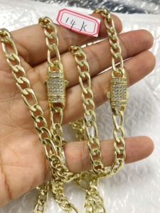 สร้อยคอฟิกาโร่สแตนเลสสตีลขนาด 6 มม. ชุบทอง 14k สร้อยข้อเท้า สร้อยคอแฟชั่น สร้อยข้อมือ สร้อยคอแบบโซ่ Nk สไตล์ทันสมัย - Product Image 1