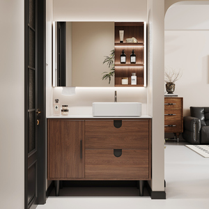 Meuble de salle de bain européen <span class=keywords><strong>sous</strong></span> l'évier, meuble de salle de bain moderne de luxe, autoportant, simple, avec lavabo - Product Image 1