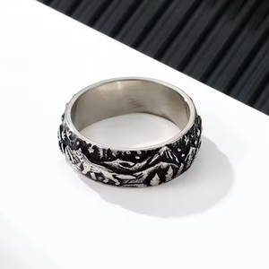 Üretici Fiyatı Vintage <span class=keywords><strong>Punk</strong></span> Viking Vahşi Hayvan 316l Toptan Paslanmaz Çelik Erkek Yüzükleri - Product Image 3