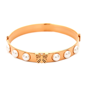 Pulsera de Perlas de Acero Inoxidable 316L con Baño de Oro PVD y Diseño de Mariposa, Joyería para Mujer - Product Image 2