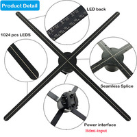 Ventilateur holographique 3D, affichage holographique LED, système d'affichage numérique haute résolution pour contenu visuel 3D DS65HDU 65CM
