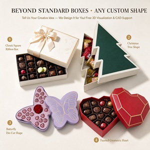Scatola Regalo Personalizzata per <span class=keywords><strong>Cioccolatini</strong></span> con Finestra Trasparente e Inserto in Blister, Coperchio Magnetico a Ribalta per Dolci e Caramelle - Product Image 3