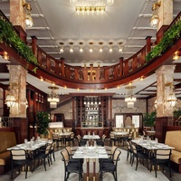 Ensemble de canapés minimalistes tendance en bois sur mesure, ensemble de chaises de restaurant en métal pour cafétéria