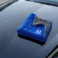 Serviette de séchage microfibre double face 60x90cm 1400 1500 1600 1800GSM pour detailing auto, modèle Monster