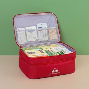 Medicine <b>Chest</b> Double Layer Portable Travel Medicine Bag Large Capacity Home First Aid Kit Pill <b>Storage</b> Case - Product Image 2