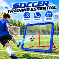 But de rebond de football portable avec cadre en acier et filet en PP pour entraînement individuel