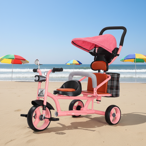 Ventes d'usine Hummer Type deux personnes bébé Tricycle 2 rangées bébé chariot 2 sièges <span class=keywords><strong>pliant</strong></span> enfants poussette 0-6 ans 3 roues enfants vélo - Product Image 1