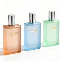 Großhandel 30ml 50ml 100ml Luxuriöse Mattierte Farbige Leere Parfüm-Verpackung Glas-Pumpsprühflaschen Rechteckig mit Box