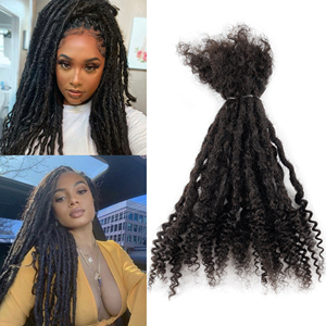 Extensions de cheveux tressés Goddess Locs naturels de 10 à 12 pouces, 0,3 à 0,4 <span class=keywords><strong>cm</strong></span>, doux pour la peau, durables, prix d'usine pour la beauté noire - Product Image 1