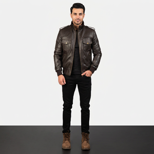 Veste en cuir softshell offrant un look élégant, des poches fonctionnelles, une sensation robuste, respirante, à capuche, veste polyvalente pour l'automne pour hommes - Product Image 1