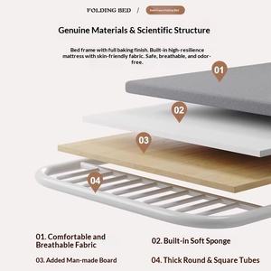 Складная односпальная кровать со стальным каркасом для общежития, съемной квартиры, домашнего использования – простой дизайн для обеденного перерыва - Product Image 5