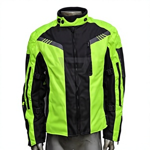 Men's Motorcycle <b>Racing</b> <b>Jacket</b> Full Sleeve Color Blocked Windproof Green Black Sportswear All Seasons - Product Image 1