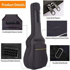Sac à dos pour guitare acoustique en tissu Oxford avec sangle d'épaule réglable, rembourré, imperméable, certifié BSCI - Product Image 3